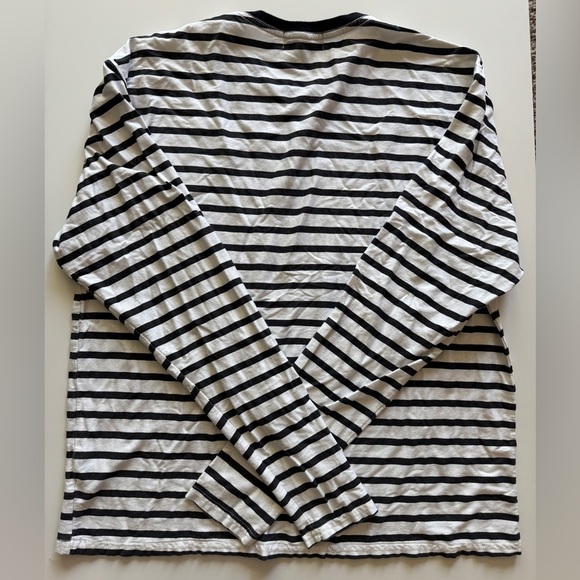 Lonely Ghost Black White Striped Long Sleeve T-Shirt Size XL - Picture 5 of 5
